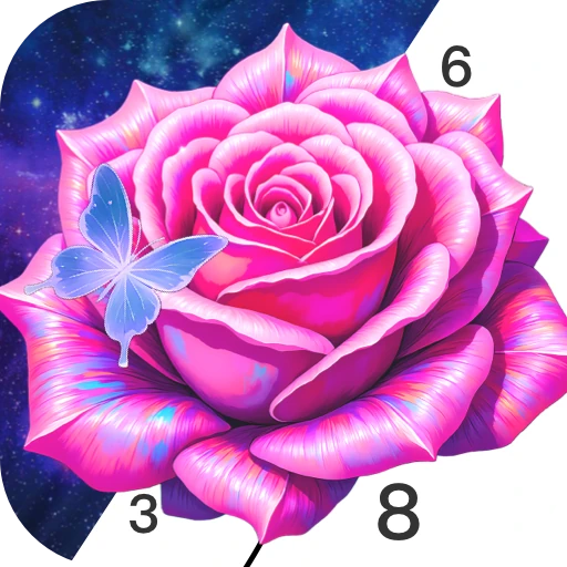 Dark Rose Color by Number